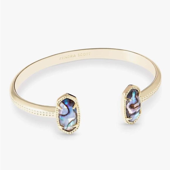 Kendra Scott Gold Elton Cuff Bracelet Abalone - Picture 1 of 4